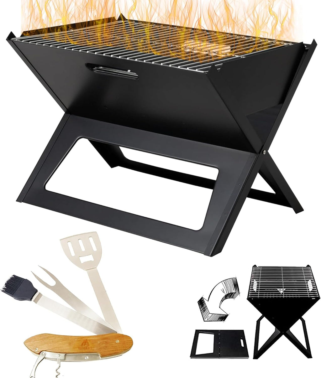 Miyake Notebook 5-in-1 Portable BBQ Grill – Foldable Charcoal Grill