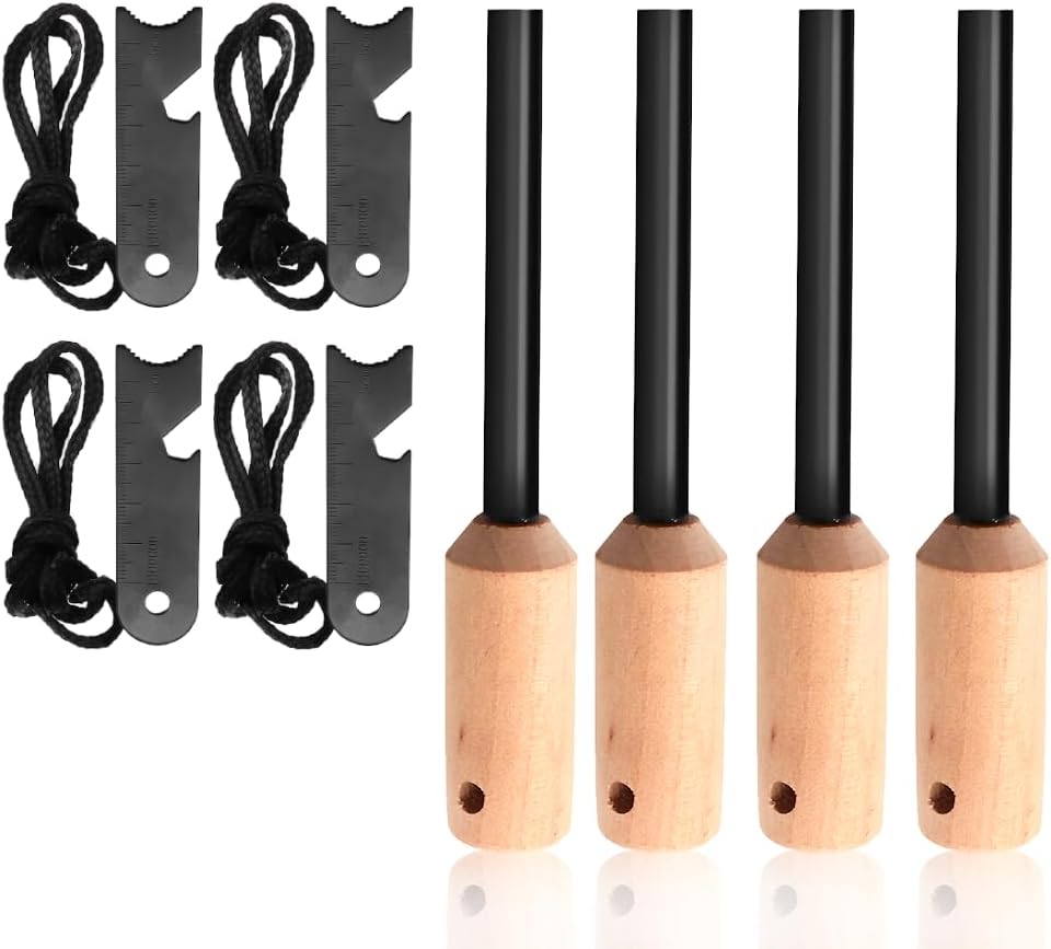 Miyake 4-Pack Ferro Rod Fire Starter with Multi-Tool Striker