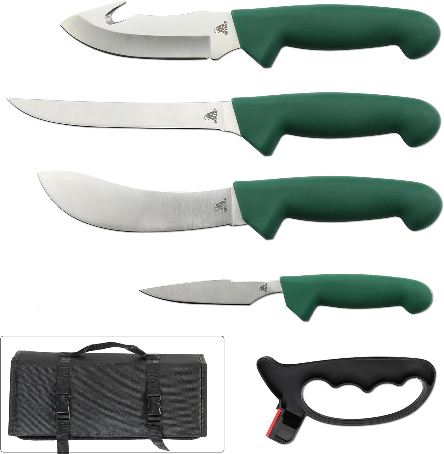 Miyake 7-Piece Deer Hunting Knife Set with Sheath and Sharpener