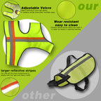 Miyake Reflective Dog Vest – High Visibility Safety Vest for Night Walking, Waterproof Adjustable Dog Hunting Vest for Outdoor Use
