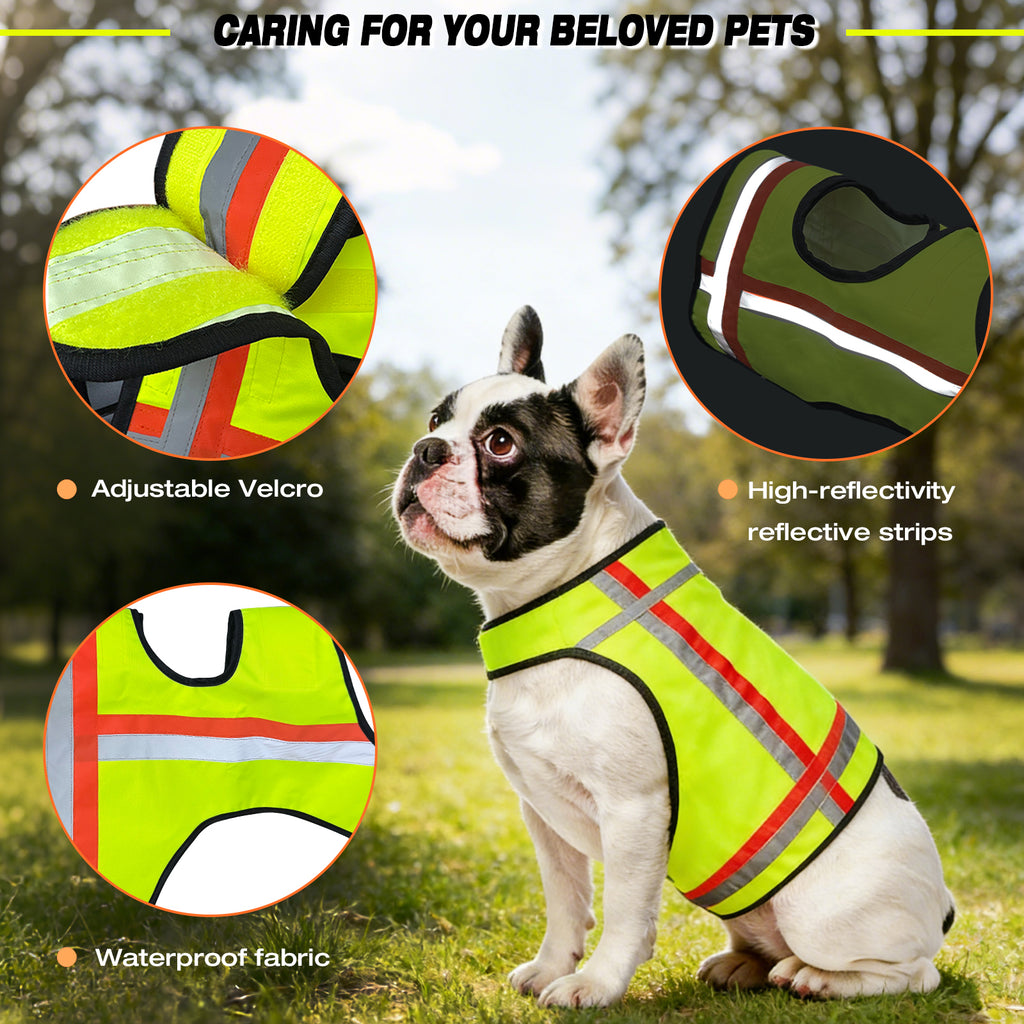 Miyake Reflective Dog Vest – High Visibility Safety Vest for Night Walking, Waterproof Adjustable Dog Hunting Vest for Outdoor Use