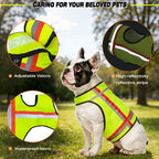 Miyake Reflective Dog Vest – High Visibility Safety Vest for Night Walking, Waterproof Adjustable Dog Hunting Vest for Outdoor Use