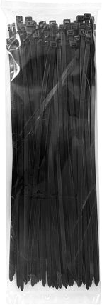 Miyake 18 Inch Heavy Duty Zip Ties 100PCS - 120LBS Tensile Strength, 7.6mm Wide PA66 Nylon Self-Locking UV Resistant Black Cable Ties
