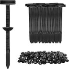Miyake Nylon Cable Tie Buckles 100PCS - Self-Locking Automotive Push Pin Rivets for Bumper Fender Trunk Repair