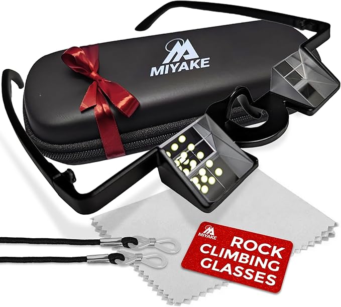 Miyake Belay Glasses with Case and Neck Strap -Black