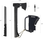 Miyake 14" Hatchet Axe with Fire Starter, Whistle & Hammer – Fiberglass Handle