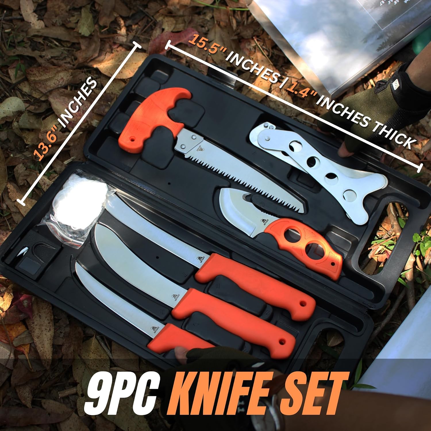 Miyake 9-Piece Deer Hunting Knife Set with Portable Box