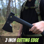 Miyake 14" Hatchet Axe with Fire Starter, Whistle & Hammer – Fiberglass Handle