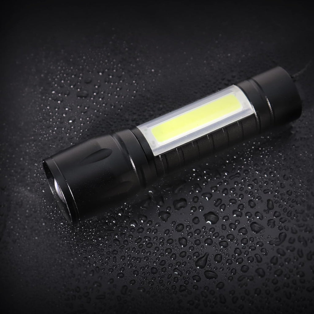 Miyake 4-Pack Rechargeable LED Flashlight with COB Side Light