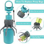 Miyake Mini Portable 3-in-1 Pooper Scooper with Poop Bag Dispenser