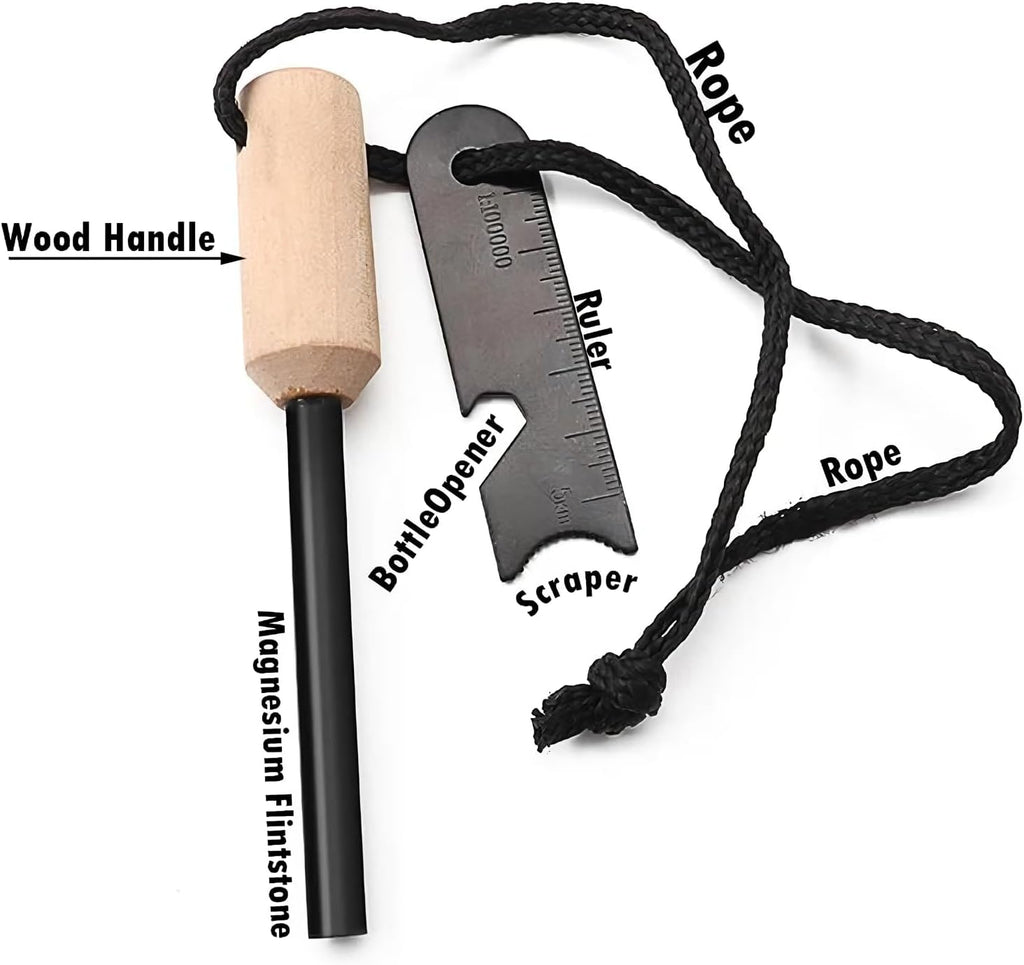 Miyake 4-Pack Ferro Rod Fire Starter with Multi-Tool Striker