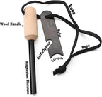 Miyake 4-Pack Ferro Rod Fire Starter with Multi-Tool Striker