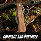 Miyake Folding Mushroom Knife with Brush & Wood Handle