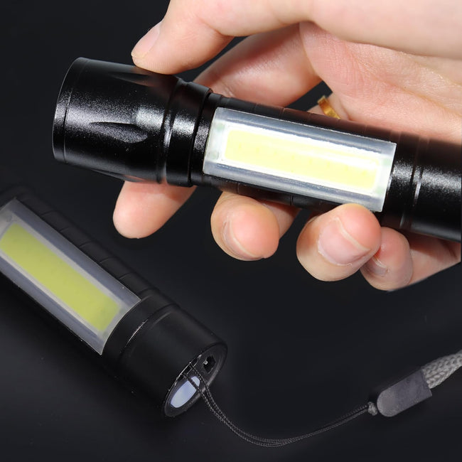 Miyake 4-Pack Rechargeable LED Flashlight with COB Side Light Main Image