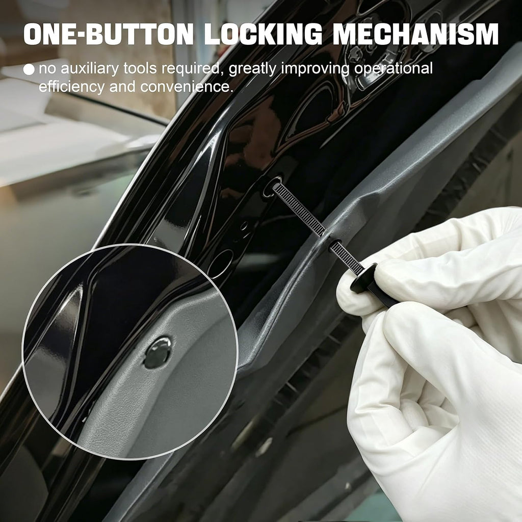 Miyake Nylon Cable Tie Buckles 100PCS - Self-Locking Automotive Push Pin Rivets for Bumper Fender Trunk Repair