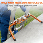 Heavy-Duty Ladder Stabilizer, Adjustable Extension Ladder Stabilizer with Roof Hook, Universal Carbon Steel Ladder Accessory for Aluminum, Fiberglass & Wooden Ladders
