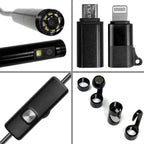 Dual-Lens Endoscope Camera with Light, 1080P HD Borescope for iPhone & Android, USB-C Inspection Camera, 16.4FT Semi-Rigid Cable, 8 LED Lights, IP67 Waterproof