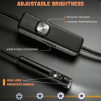 Dual-Lens Endoscope Camera with Light, 1080P HD Borescope for iPhone & Android, USB-C Inspection Camera, 16.4FT Semi-Rigid Cable, 8 LED Lights, IP67 Waterproof