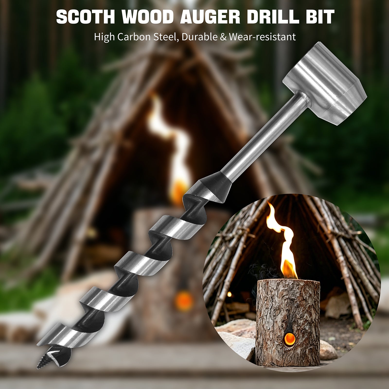 Scotch Eye Wood Auger Drill Bit – 1 Inch, 12 Inch Length, High Carbon Steel