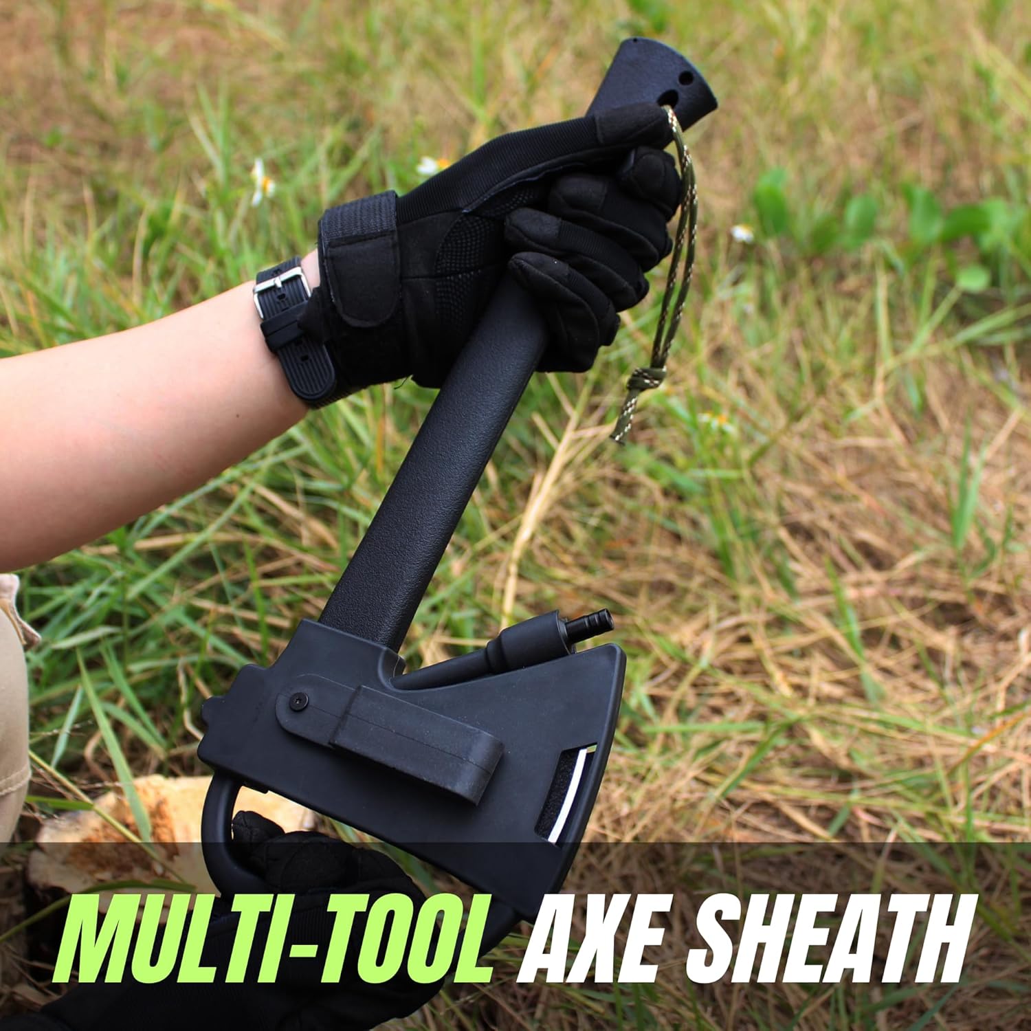 Miyake 14" Hatchet Axe with Fire Starter, Whistle & Hammer – Fiberglass Handle