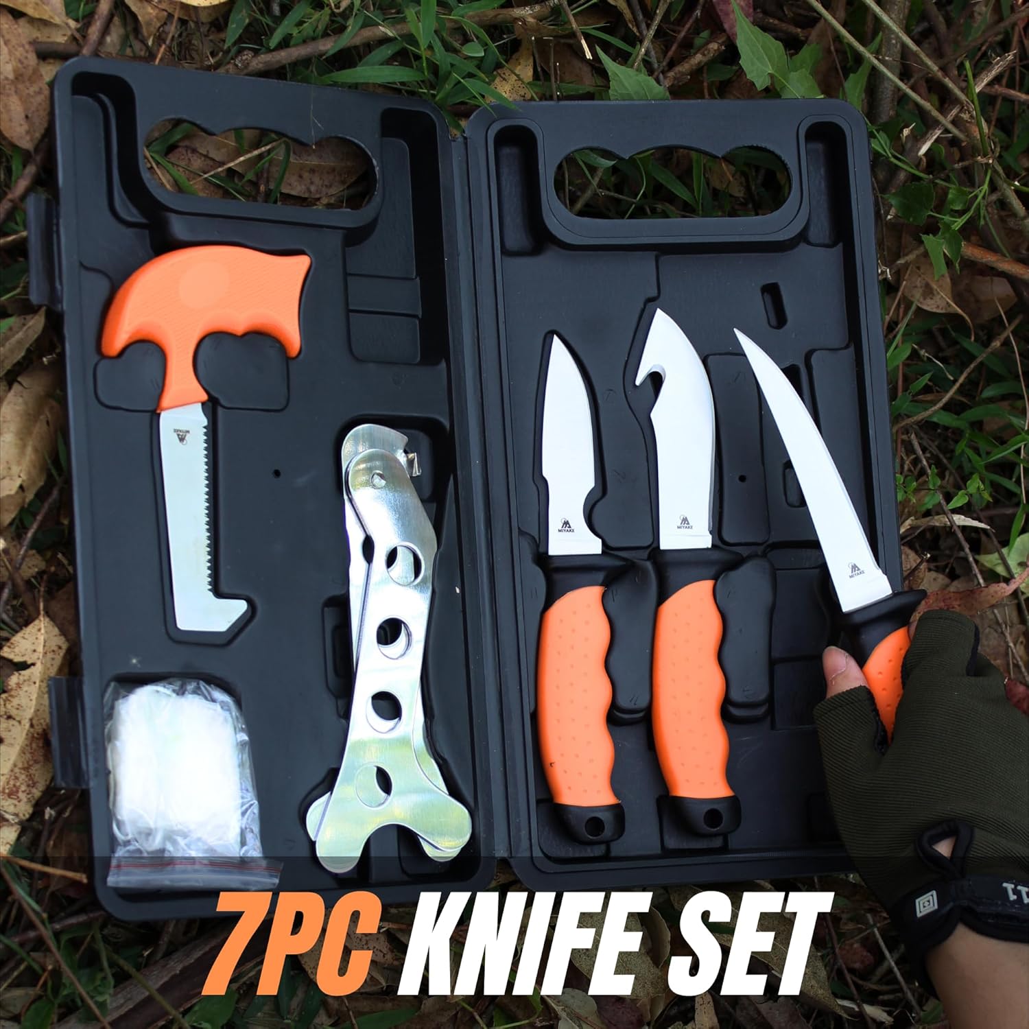 Miyake 7-Piece Deer Hunting Knife Set with Portable Box