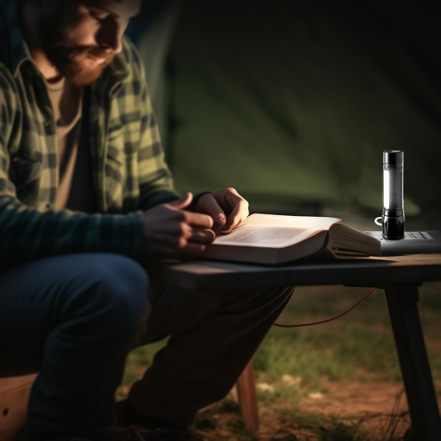 Miyake 4-Pack Rechargeable LED Flashlight with COB Side Light