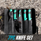 Miyake 7-Piece Deer Hunting Knife Set with Sheath and Sharpener