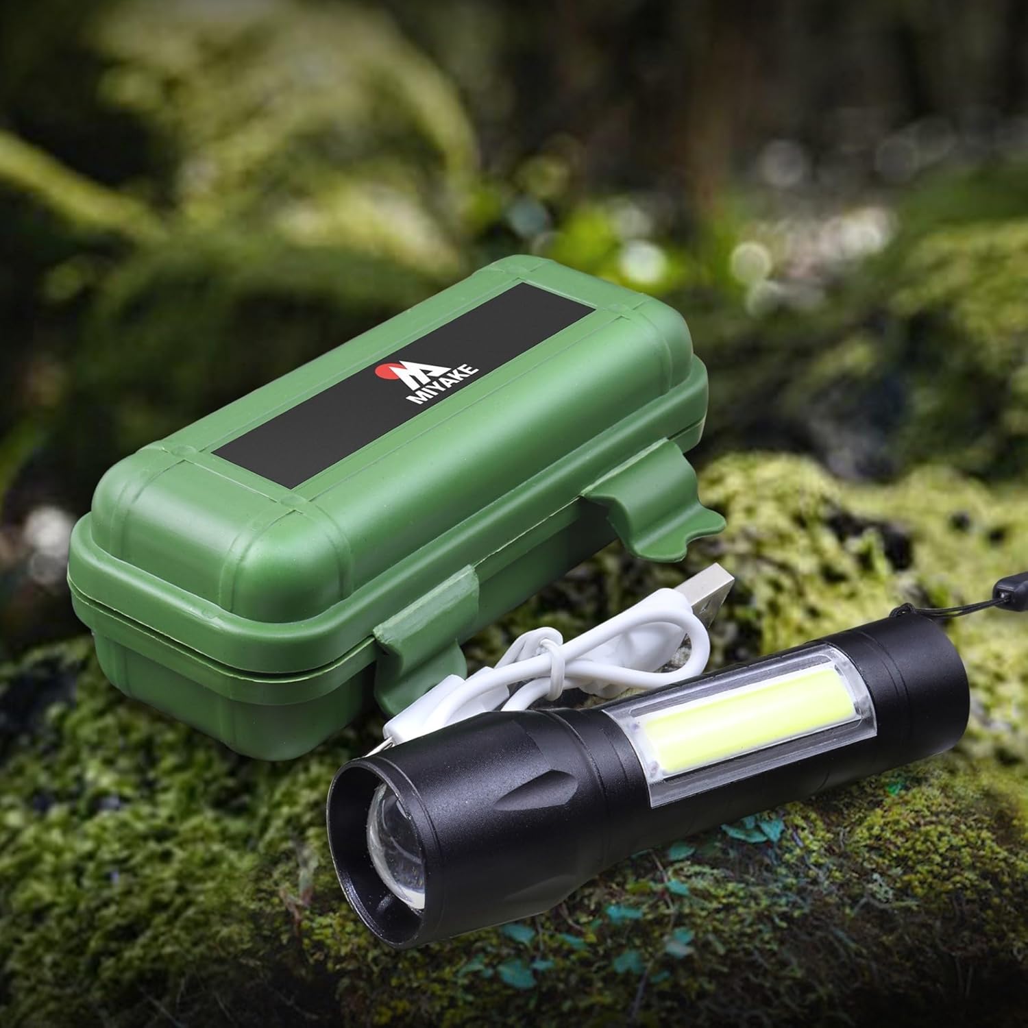 Miyake 4-Pack Rechargeable LED Flashlight with COB Side Light