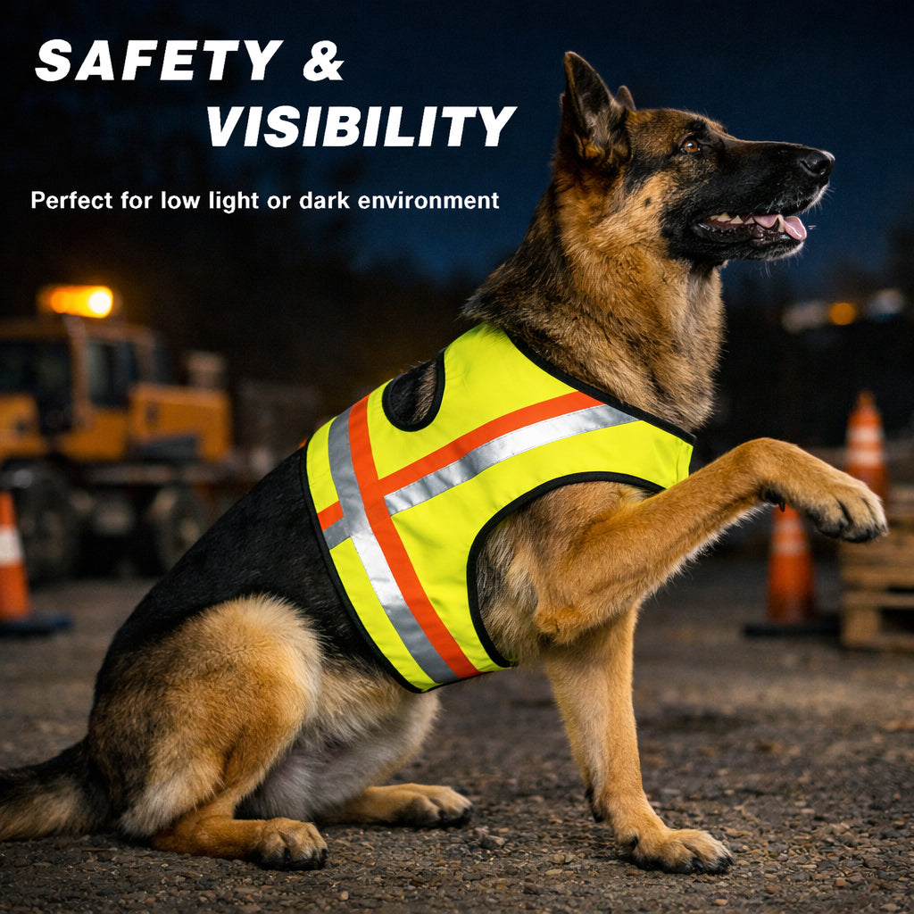 Miyake Reflective Dog Vest – High Visibility Safety Vest for Night Walking, Waterproof Adjustable Dog Hunting Vest for Outdoor Use